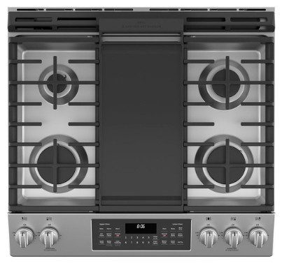 NEW GE® 30" Slide-In Front Control Gas Double Oven Range Stainless Steel - JCGSS86SPSS - Image 2