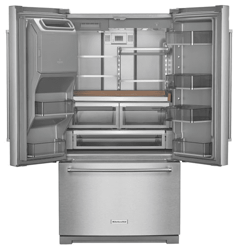 OPEN BOX KitchenAid 36" 27 Cu Ft French Door Refrigerator w/ Water & Ice Dispenser (KRFF577KPS) -Stainless Steel - Image 2