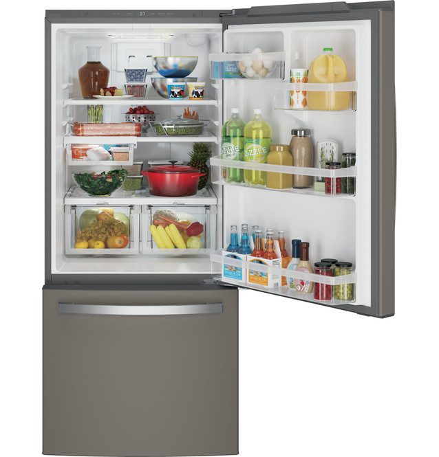 OPEN BOX GE® ENERGY STAR® 21.0 Cu. Ft. Bottom-Freezer Refrigerator GDE21DMKSE - Image 2