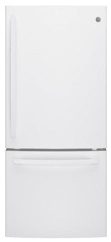 NEW GE® ENERGY STAR® 21.0 Cu. Ft. Bottom-Freezer Refrigerator FGDE21DGKWW