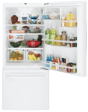 NEW GE® ENERGY STAR® 21.0 Cu. Ft. Bottom-Freezer Refrigerator FGDE21DGKWW - Image 3